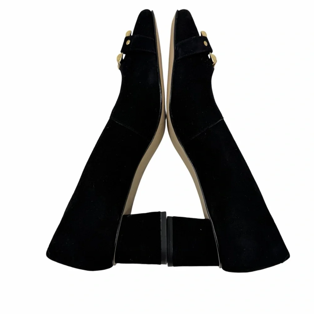 NWOB Talbots Sutton Bamboo Buckle Suede‎ Heels Size 8M